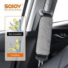 Sojoy Seat Belt Cover Simulated Sheepskin Shoulder Pads 1 Pair  gray 