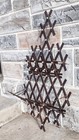 Antique Victorian Wood Slat Lattice Milk Glass Beaded 2 Wall Pocket Mail Holder