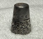 Beautiful Antique Sterling Silver Pinwheel Thimble Germany Size 9