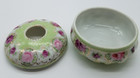 Vintage Hair Receiver Porcelain Vanity Flowers Hand Painted Made In Japan