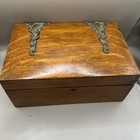 Vintage Wood Box  Storage Trinket Chest Rustic Patina 10   x7   x5     Oak