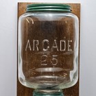 Vintage Arcade 25 Glass Jar Hopper Wall Mount Coffee Grinder Mill Cast Iron Read