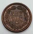 1863 Civil War Token New York George Washington Fuld 110 442 Copper Cwt Exonumia