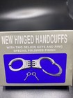 Security Silver Handcuffs Professional Heavy Duty Steel Hinged Double Lock