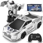 Transform Rc Cars Robot  2 4ghz 1 18 Scale Remote Control Car Toys Sliver-robot