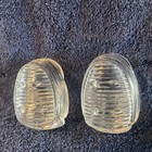Pair Vtg antique art Deco Clear Glass Usa Bird Cage Feeder seed water Cup bowl