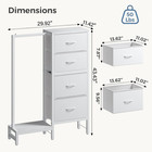 4 Fabric Drawer Dresser For Bedroom W clothes Rack shoes Rack sturdy Metal Frame