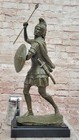 Hand Made Bronze Sculpture Statue Of Roman Warrior Soldier With Shield For Decor