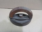 Antique Cast Iron Sad Iron With Wooden Handle Primitive Home Decor Circa  1900