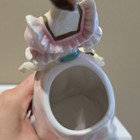 Vtg Flower Planter Vase Victorian Lady Pink Dress Figurine Cottagecore Prairie