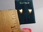 Solid 14kt Yellow Gold Puffed Heart Shape Stud Small Dainty Earrings New