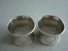 Gorham  Sterling Silver   Napkin Rings Set Of 2   No Mono   Excellent 