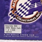 2000 Monte Carlo  1 Coca-cola 600 Nascar 1 24 Diecast Action Collectible Car