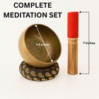 Tibetan Singing Bowl Set  4 Inch Hammered Meditation Mallet And Cushion