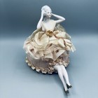 Antique Half Doll Pin Cushion Germany Marie Antoinette Hairstyle - Hands On Head