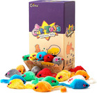 36pcs 4 1   Furry Cat Toy Mice Rattle Small Mouse Kitten Interactive Play Assort