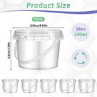 40 Pack 16oz Clear Plastic Buckets With Lids And Handles For Food Storage