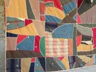 Colorful Antique Crazy Quilt Signed   Dated 1897 Turkey Trot Stitching