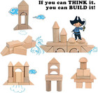 Wooden Building Blocks Set For Kids Stacker Stacking Learnig Game Toys Set 80pc