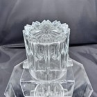 Vintage Italian Clear Cut Crystal Glass Handled Ice Bucket Barware Kitchenware