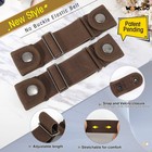 2 Pack No Buckle Belts For Men Women - Elastic Stretch Adjustable Invisible Side