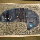 Fukuimichi Japanese Woodblock Print  a Cat  Large Format Showa Era