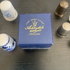 Vtg 9 Thimbles Lot Fine Bone China Delft House Of Geobels Brass White King Soap