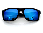 Polarized Sports Square Men s Sunglasses Matte Black Frame Blue Mirrored Lens