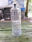 Vtg barbicide Glass Disinfectant Barber beauty Shop Comb Jar 11 25 tx4 25 w