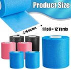 6 Pack Pre Wrap For Hair Soccer  Multi Color Athletic Black  Pink  Blue 