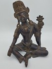 Vintage Brass Indra Statue Dev God Idol Lord Decor Figurine Hindu Home Sitting