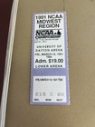 1991 Ncaa Midwest Region 1st   2nd Round Ticket And Program  3 15 91
