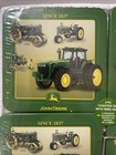 Set Of 4 Vintage Metal John Deere Coaters W  Holder - Green Cork Back - Sealed