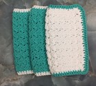 Set Of 3 Handmade Crochet Cotton Dishcloths - Eco-friendly 10 x7 5  Washcloths