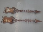 2 Antique Cast Iron Lightning Rods Weathervane Directional Arrow  Original Tin
