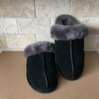 Ugg Scuffette Ii Black Suede Sheepskin Cuff Shoes Slippers Size Us 6 Women