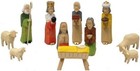 Colored German Carved Wood Christmas Nativity Scene Set Of 11 Pieces  Germany