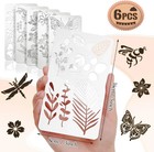 6 Pcs Mixed Metal Stencil Wood Stencil Templates Stencils For Journaling Burning
