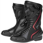 Noru Hakone Mens Leather Motorcycle Boots Black red