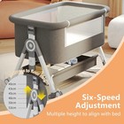 Bassinet Bedside Sleeper  Portable Baby Crib 3-in-1 With 6 Adjustable Height