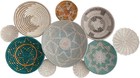 Wicker Basket Wall Decor Set Of 10 With Loops  Seagrass  Handmade