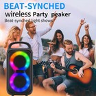 2500w Dual 3in Woofer Portable Bluetooth Party Speaker Bass Stereo Sound Led Fm