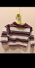 Zara Baby Knit Pullover Sweater Burgundy white navy Striped Collared 2y