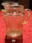 Vintage Federal Glass Amber Sharon Cabbage Rose 80 Oz Pitcher With Ice Lip 1930s