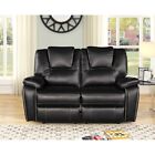 3 Pc Living Room Sofa Set W  Power Reclining  Modern Air Leather Couch Set