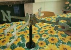 Vtg 18    Solid Brass Weathervane Nsew Directional Primitive Architectural-w stand
