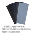 12pcs Sandpaper Assortment 120-3000 Grit Wet Dry For Wood