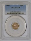1847 Seated Liberty Half Dime Silver Coin Graded Xf45 By Pcgs