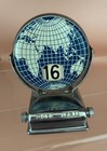 Vintage 60s Desktop Perpetual Flip Calendar Rotating Metal World Map Globe Earth