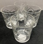 Gibson Home Clear Diamond Double Old Fashioned Glasses 13 5oz Set Of 4
